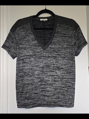 Rag & Bone Avryl V-neck Charcoal Heathered Tee Sz Xs